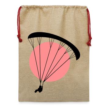 Paraglider Sunset Vektor - Jute Weihnachtssack  - Beige - Vorne