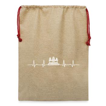 Herzschlag-Tempel - Jute Weihnachtssack  - Beige - Vorne