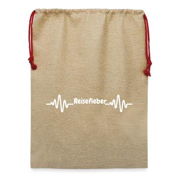 Reisefieber - Jute Weihnachtssack  - Beige - Vorne