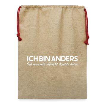 Be Different Spruch Standpunkt Aussage Meinung - Jute Weihnachtssack  - Beige - Vorne