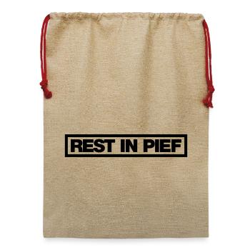REST IN PIEF (R.I.P.) - Jute Weihnachtssack  - Beige - Vorne