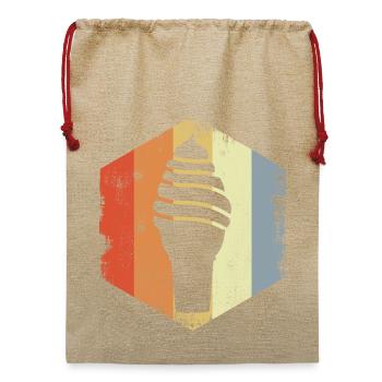 Vintage Softeis - Jute Weihnachtssack  - Beige - Vorne