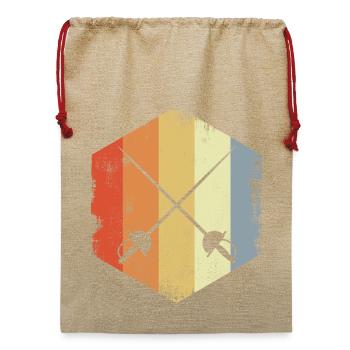 Vintage Fechtschwerter - Jute Weihnachtssack  - Beige - Vorne