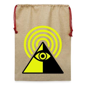 Pyramide Eye - Jute Weihnachtssack  - Beige - Vorne