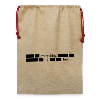 Everything is fine - Jute Weihnachtssack  - Beige - Vorne