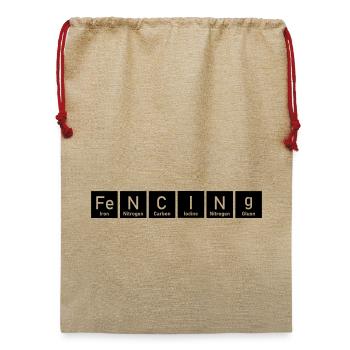 Fechten Periodensystem - Jute Weihnachtssack  - Beige - Vorne