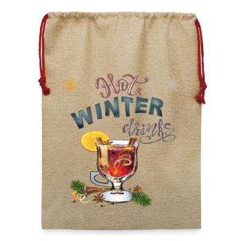  Winter - Jute Weihnachtssack  - Beige - Vorne