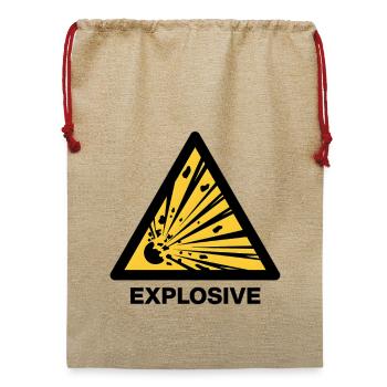 Explosive Warnzeichen Funshirt  - Jute Weihnachtssack  - Beige - Vorne