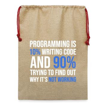 Code Debugging Humor T-Shirt Design - Jute Weihnachtssack  - Beige - Vorne