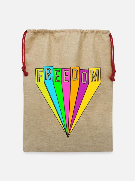 FREIHEIT - Jute Weihnachtssack - Beige