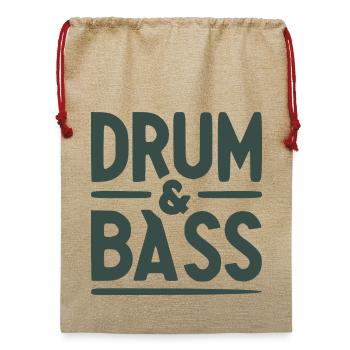 Drum and Bass, dnb Dschungelmusik, Drum n Bass - Jute Weihnachtssack  - Beige - Vorne