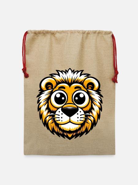 Löwe - Jute Weihnachtssack - Beige