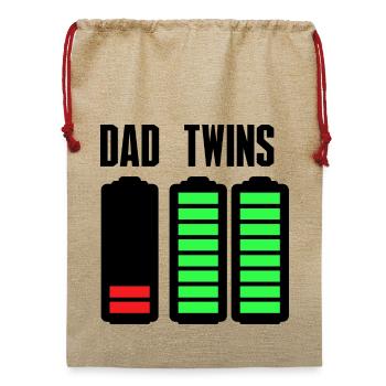 Neon Bar Equalizer auf Schwarz - Jute Weihnachtssack  - Beige - Vorne