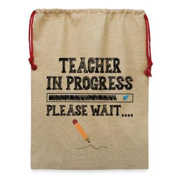 Teacher in progress  - Jute Weihnachtssack  - Beige - Vorne