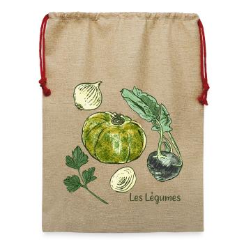 Les Légumes Gartenillustration - Jute Weihnachtssack  - Beige - Vorne