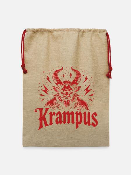 Krampus - Jute Weihnachtssack  - Beige