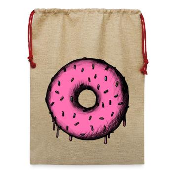 Delicious Donut Circle - Jute Weihnachtssack  - Beige - Vorne
