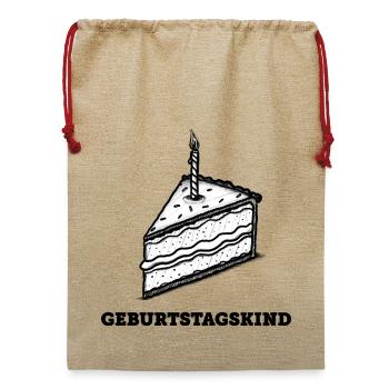 Geburtstagskuchen für das Geburtstagskind - Jute Weihnachtssack  - Beige - Vorne