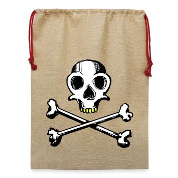 Skull and Bones 3c - Jute Weihnachtssack  - Beige - Vorne