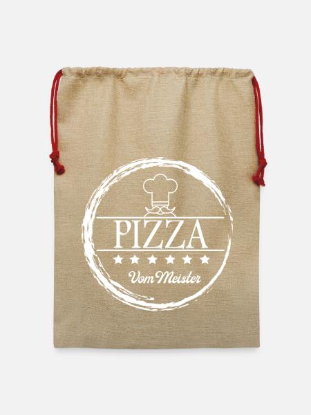 Pizza, Pizzabäcker, Meister - Jute Weihnachtssack - Beige
