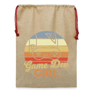 Game Dev Mädchen - Jute Weihnachtssack  - Beige - Vorne