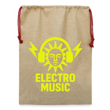 Electro Music Fan - Jute Weihnachtssack  - Beige - Vorne