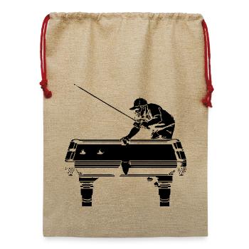 Billardspieler Pixel - Jute Weihnachtssack  - Beige - Vorne