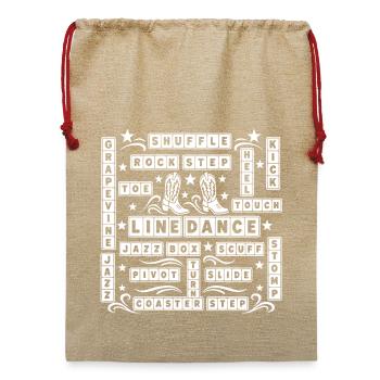 Line_Dance_Textdesign_01 - Jute Weihnachtssack  - Beige - Vorne