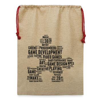 Game Dev - Jute Weihnachtssack  - Beige - Vorne