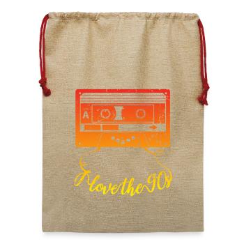 Ich liebe die 90er - Jute Weihnachtssack  - Beige - Vorne