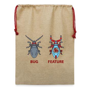 Programmierer Witz - Jute Weihnachtssack  - Beige - Vorne