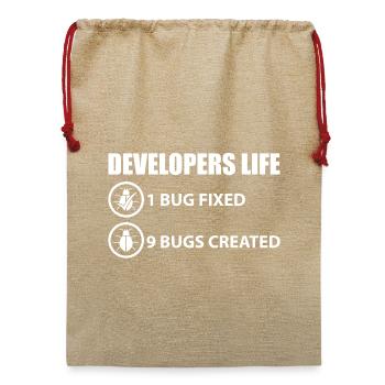 Programmierer Witz - Jute Weihnachtssack  - Beige - Vorne