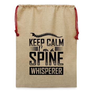 Chirotherapeut Witz - Jute Weihnachtssack  - Beige - Vorne