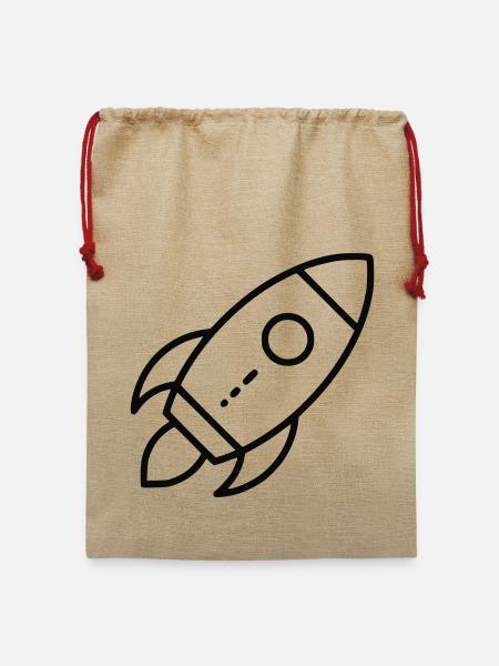 Rakete - Jute Weihnachtssack - Beige