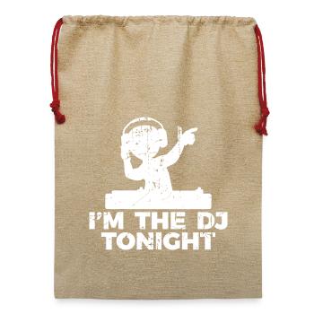 Diskjockey Witz - Jute Weihnachtssack  - Beige - Vorne