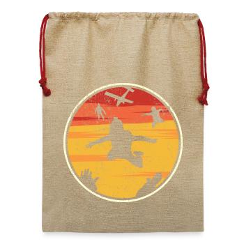 Skydiver Circle bei Sonnenuntergang - Jute Weihnachtssack  - Beige - Vorne