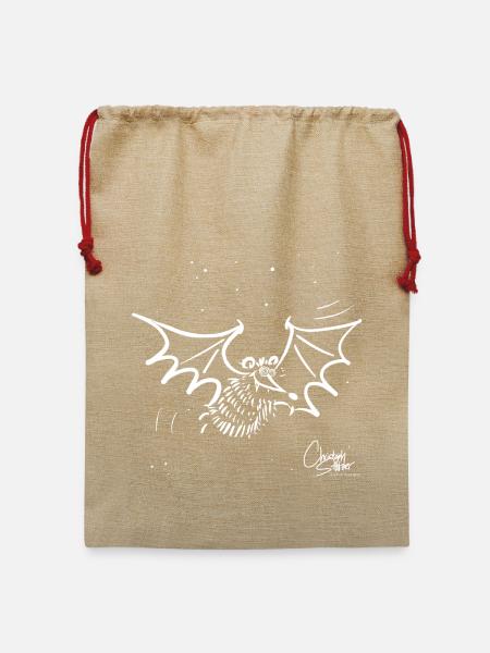 Flattermaus - Jute Weihnachtssack  - Beige