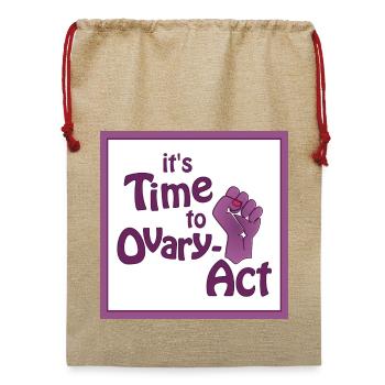 it's Time to Ovary-Act! lila - Jute Weihnachtssack  - Beige - Vorne