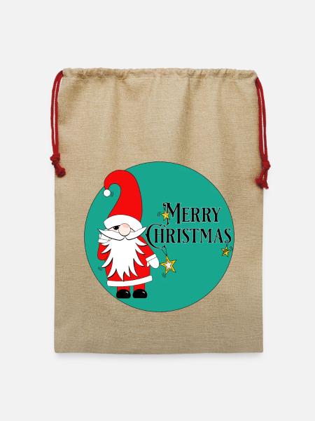 Merry Christmas - Jute Weihnachtssack - Beige