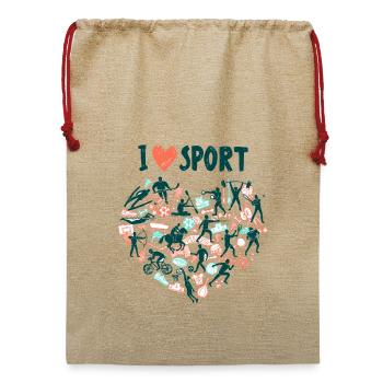 Sport - Jute Weihnachtssack  - Beige - Vorne