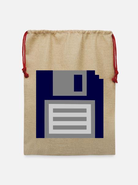 Diskette - Jute Weihnachtssack - Beige