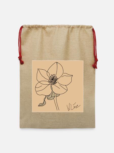 Christrose Poster - Jute Weihnachtssack - Beige