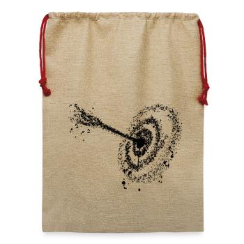 Bogenschießen Pfeil Ziel handgezeichnet Tropfen - Jute Weihnachtssack  - Beige - Vorne