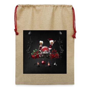 Wunderbare dunkle Weihnachtszeit - Jute Weihnachtssack  - Beige - Vorne