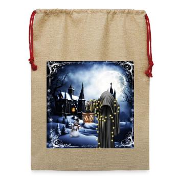 Die dunkle Weihnachtszeit - Jute Weihnachtssack  - Beige - Vorne