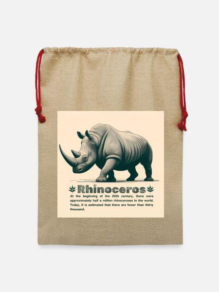 Nashorn - Jute Weihnachtssack - Beige