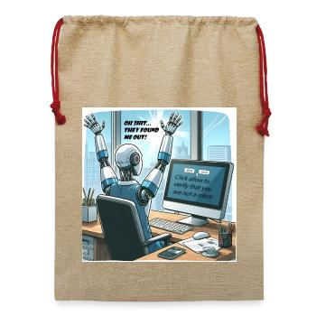 Roboter lol - Jute Weihnachtssack  - Beige - Vorne