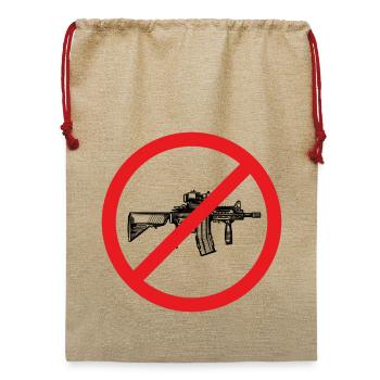 Stop War / Waffe verboten - Jute Weihnachtssack  - Beige - Vorne