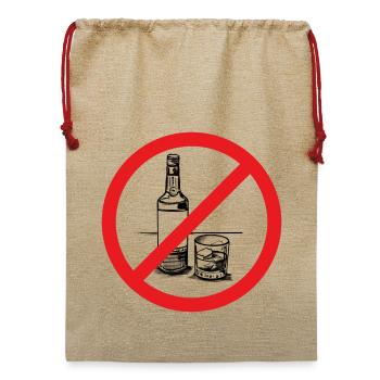 Alkohol verboten! - Jute Weihnachtssack  - Beige - Vorne