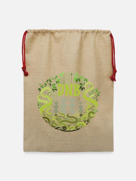 DNB Jungle, Drum and Bass Jungliste - Jute Weihnachtssack - Beige